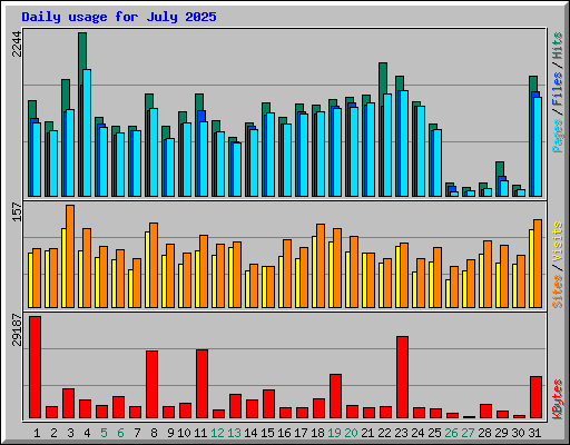 Daily usage for July 2025