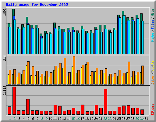 Daily usage for November 2025