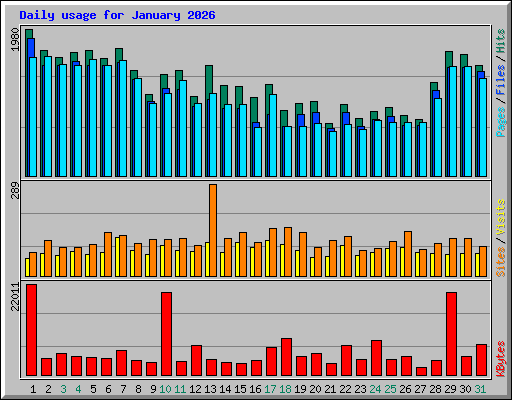 Daily usage for January 2026