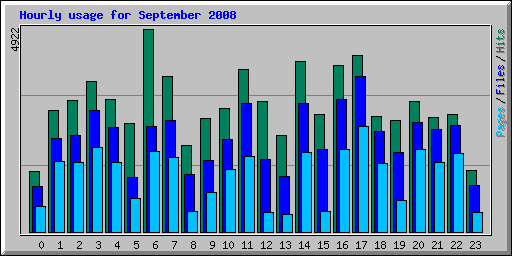 Hourly usage for September 2008