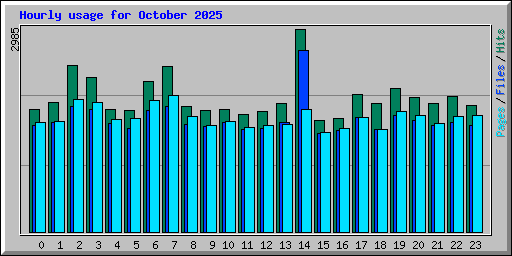 Hourly usage for October 2025